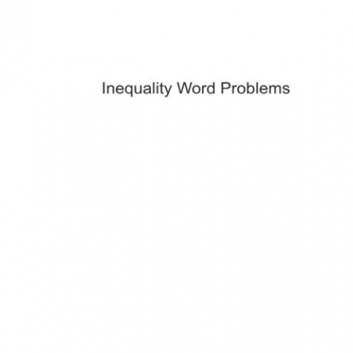 9/30 homework inequality word problems