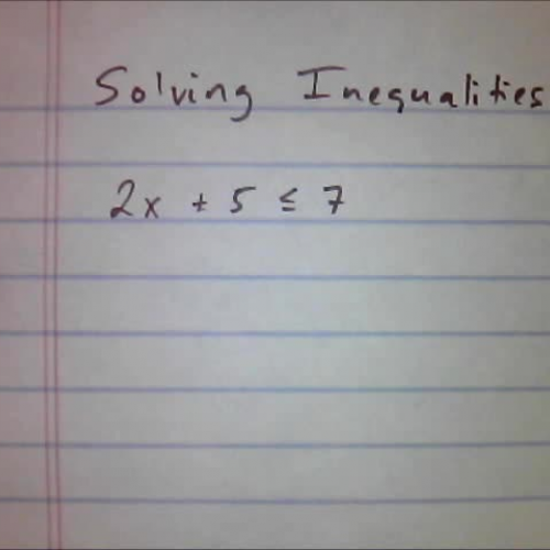 Solving Inequalities