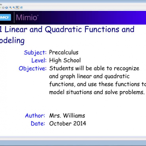 2.1 Linear and Quadratic Functions and Modeling