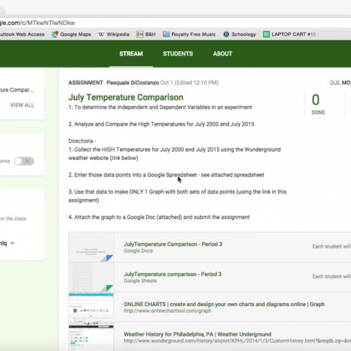 9th grade Integrated Science - July temperature comparison