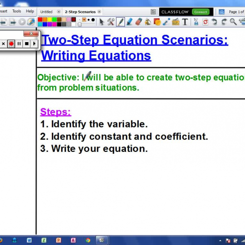 Creating Equations from Scenarios