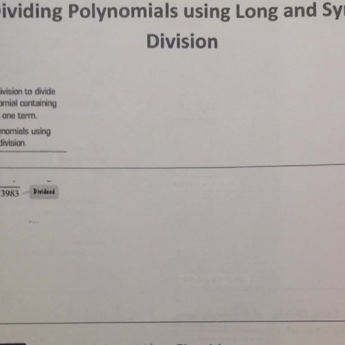7.4 Part 2 Synthetic Division of Polynomials