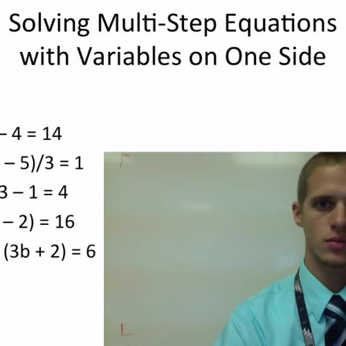 Multi Step Equations with variables on One Side