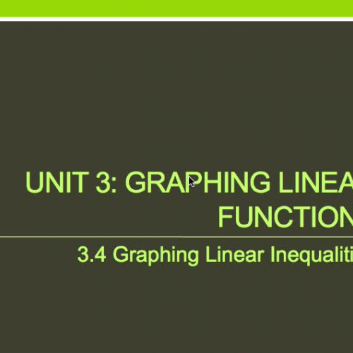 3.4 Graphing Linear Inequalities