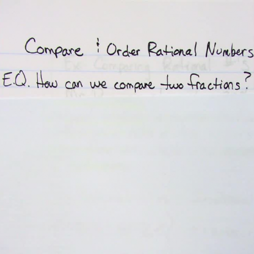 Comparing Rational Numbers
