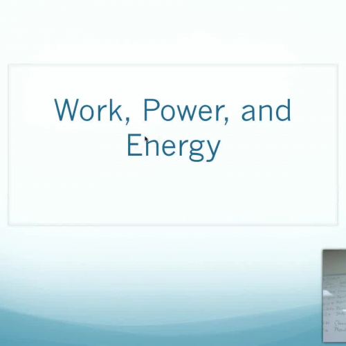 Work, Power, Energy