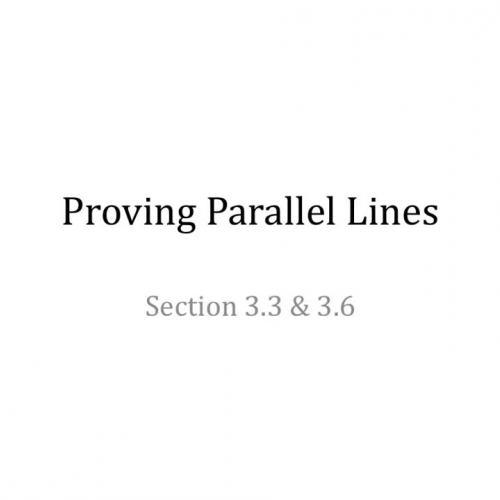 Proving Lines are Parallel