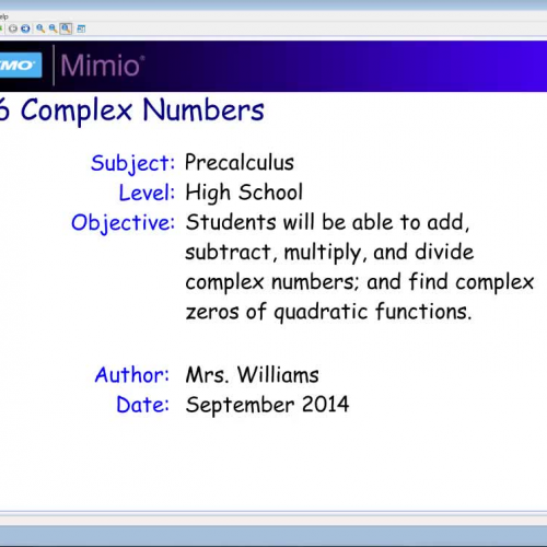 P.6 Complex Numbers