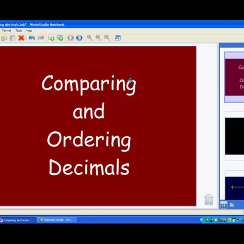 Comparing and Ordering Decimals