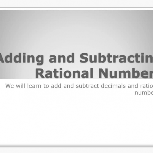 Adding and Subtracting Rational Numbers
