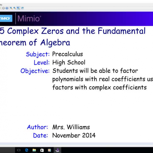 2.5 Complex Zeros and the Fundamental Theorem of Algebra