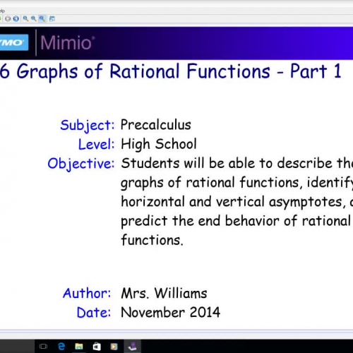 2.6 Graphs of Rational Functions - Part 1