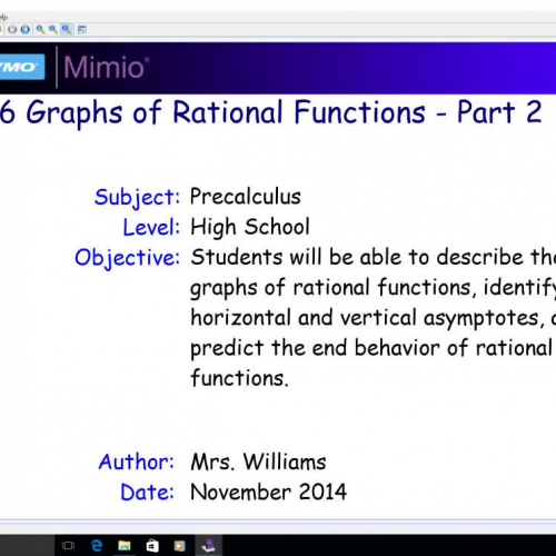 2.6 Graphs of Rational Functions - Part 2