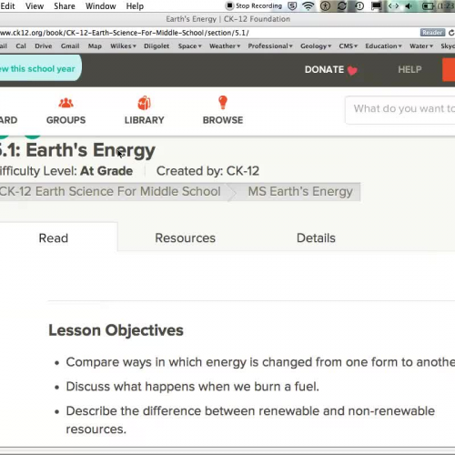 5.1 CK12 Earth Science for Middle School - Earth's Energy