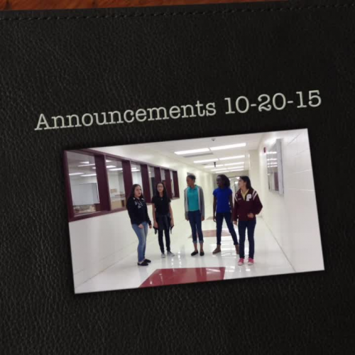 Announcements 10-20-15