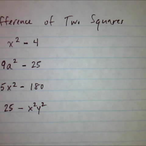Factoring Difference of Two Squares (more examples)