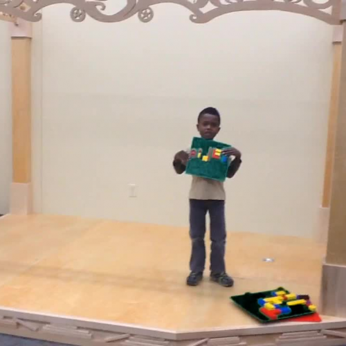 Mrs. Hammen's Class builds name with Legos