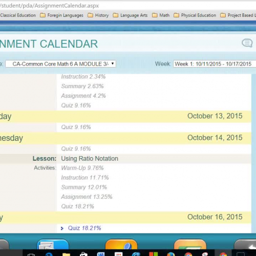 6th Grade Edgenuity-Assignment Calendar Overview