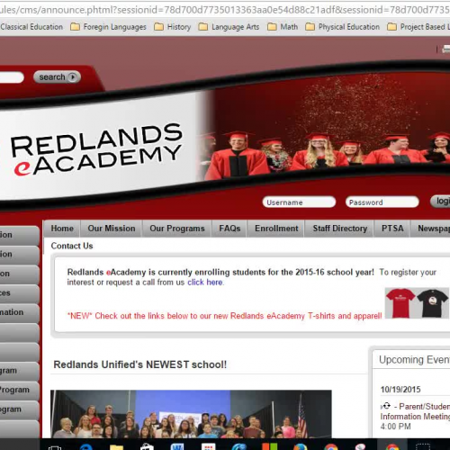 6th Grade Redlands eAcademy Website Overview