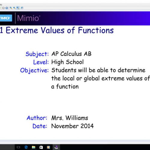 5.1 Extreme Values of Functions - Part 1