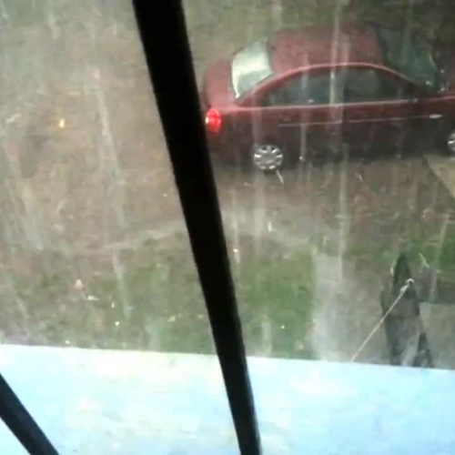 Hurricane Patricia Blasting Rain, Hail and Wind From Balcony