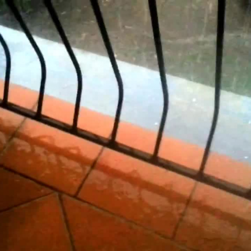 Hurricane Patricia Blasting Rain, Hail and Wind From Balcony