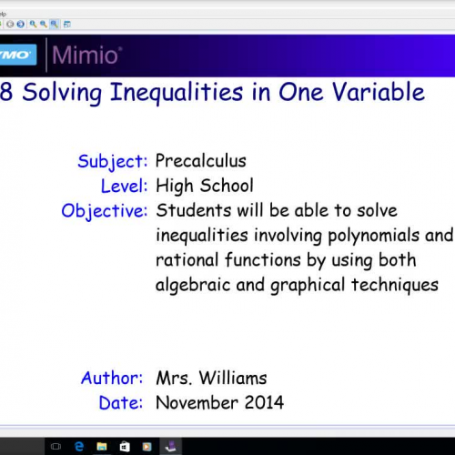 2.8 Solving Inequalities in One Variable