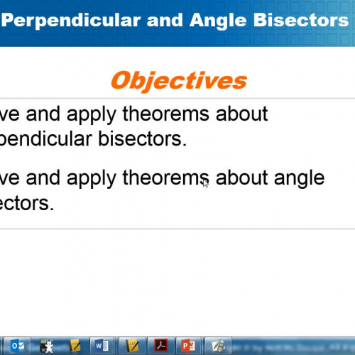 5.1 Perpendicular and Angle Bisectors