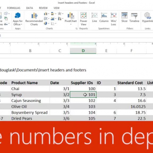 Page numbers in depth 