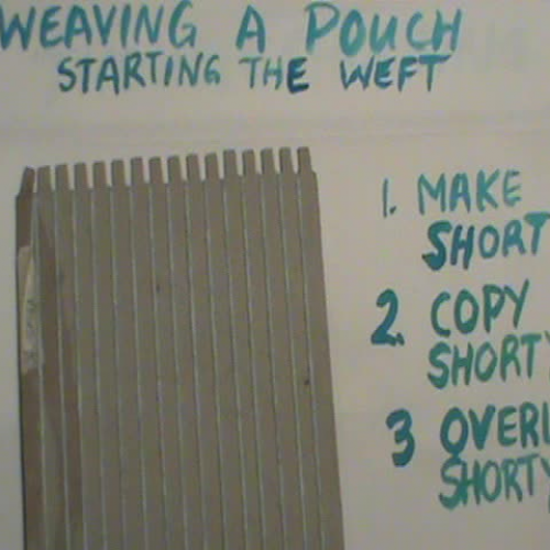 Weaving a pouch, changing yarn