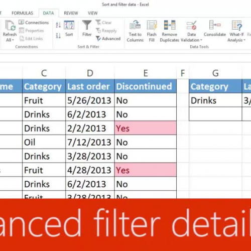 Advanced filter details 