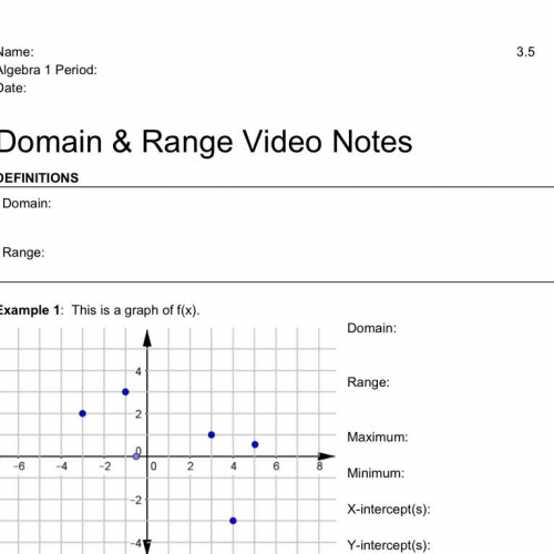 Domain and Range Introduction