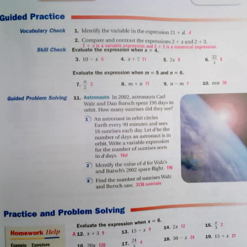 Pre Algebra L 1.1 Expressions and Variables