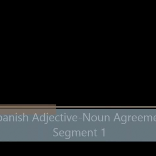 Spanish Adjective-Noun Agreement - Segment 1