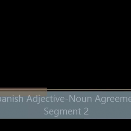 Spanish Adjective-Noun Agreement - Segment 2