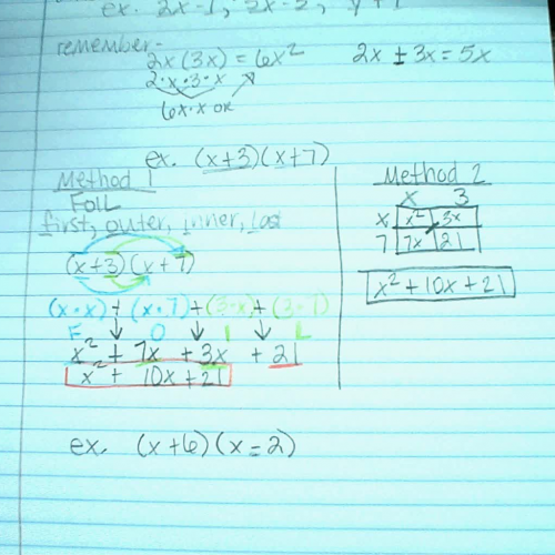 Multiplying Binomials