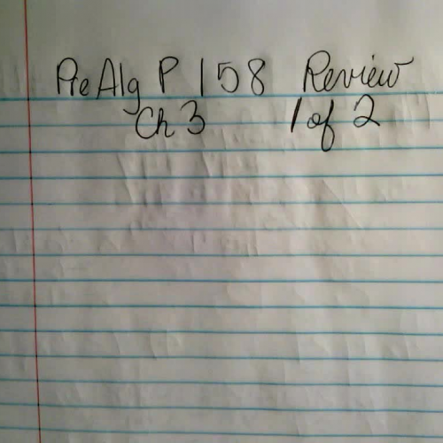 Pre Algebra Chapter 3 Review part 1 of 2