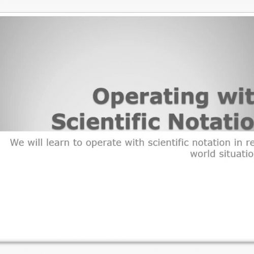 Operating with Scientific Notation