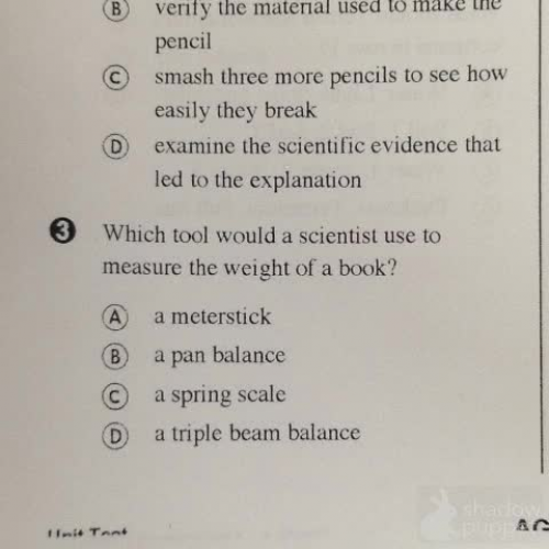 Science Unit 1 test read-aloud