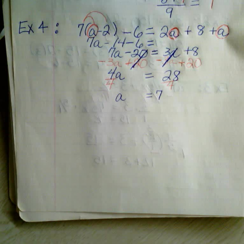 Algebra 1 L 3.5 Equations with variables on both sides 2 of 2