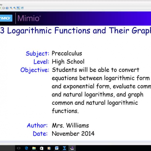 3.3 Logarithmic Functions and Their Graphs