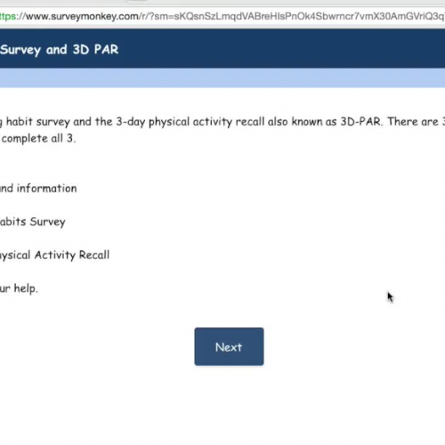 Eating Habits and 3-Day Physical Activity Recall Tutorial