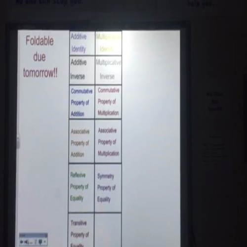 HW 11.03.15 Lesson 6.3 Properties of Real Numbers
