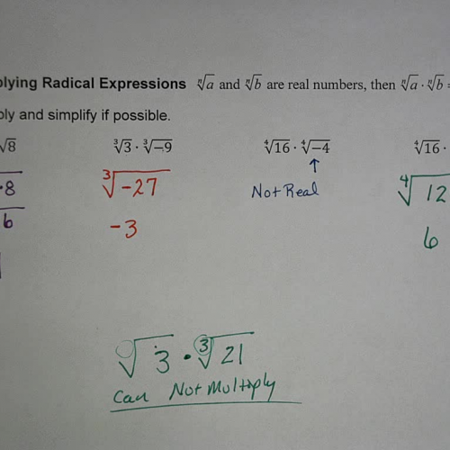 L24 E1 Multipying Radical Expressions