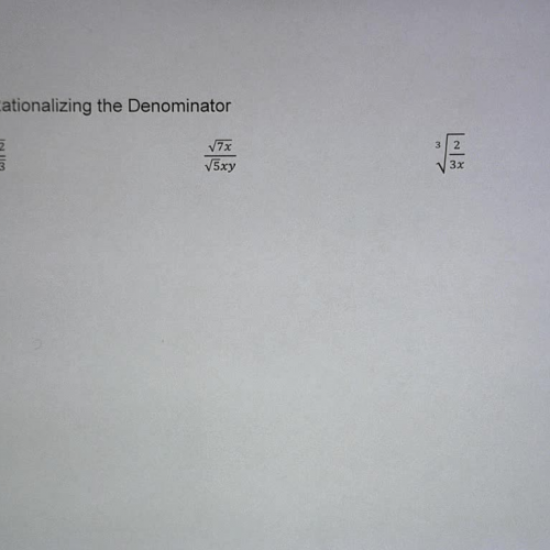 L24 E5 Rationalizing Denominator