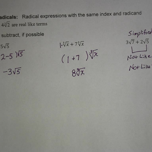 L24 E1 Add or Subtract Radical Expressions