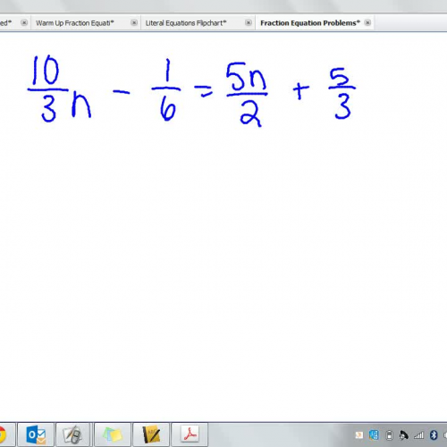 Solving Equations with Fractions