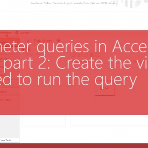 Parameter queries in Access Apps, part 2: Create the views needed to run the query