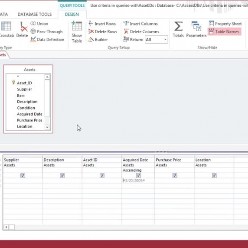 Using date criteria in queries