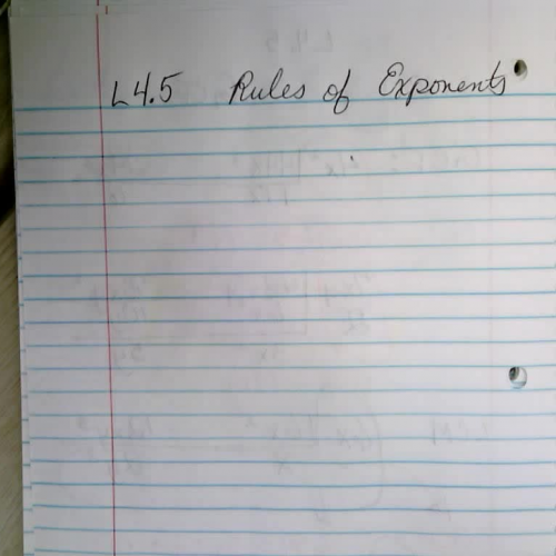 Pre Algebra L 4.5 1 of 2